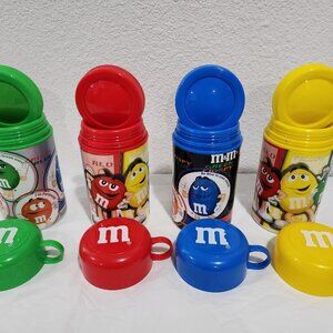 2002 Collectible M&M`s Insulate Thermos 11.5oz Lot Of 4.